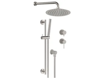X STYLE INOX - Stainless steel shower set with overhead shower by Remer Rubinetterie - view 2